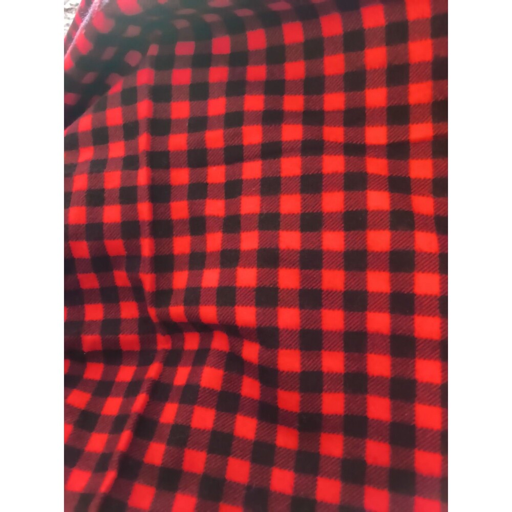 Fabric Red & Black Plaid Flannel Buffalo Checks 4+ yds 160"x36" Uncut
